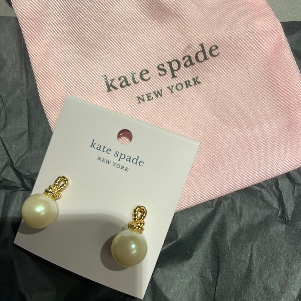 Kate Spade Gold and Pearl earrings